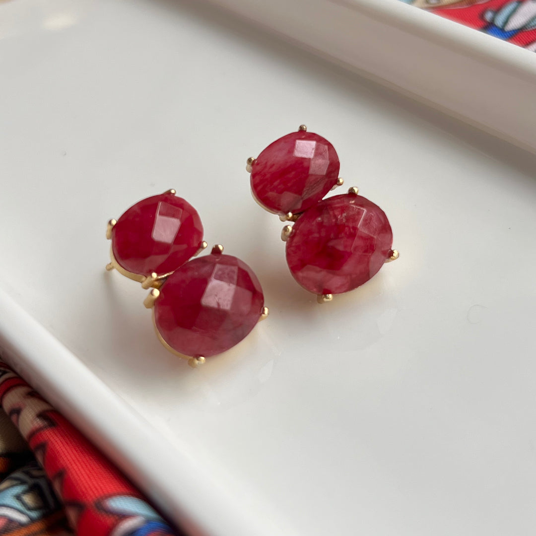 Boucles d'oreilles avec pierres Grenat Velero