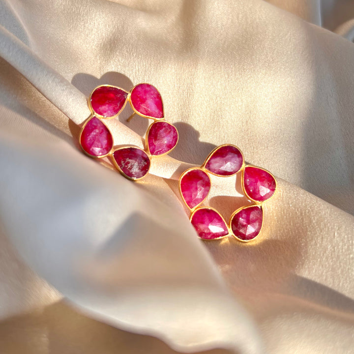 Earrings with Mallorca Garnet stones