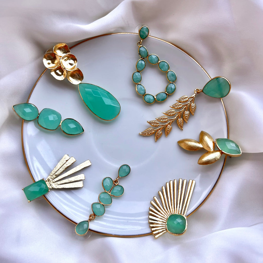 Boucles d'oreilles avec pierres d'aigue-marine Marieta
