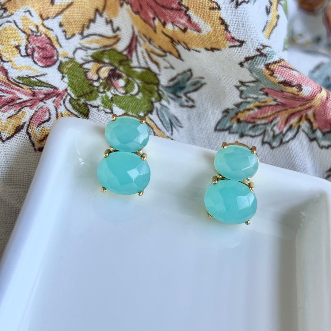Boucles d'oreilles avec pierres Aigue-Marine Voilier