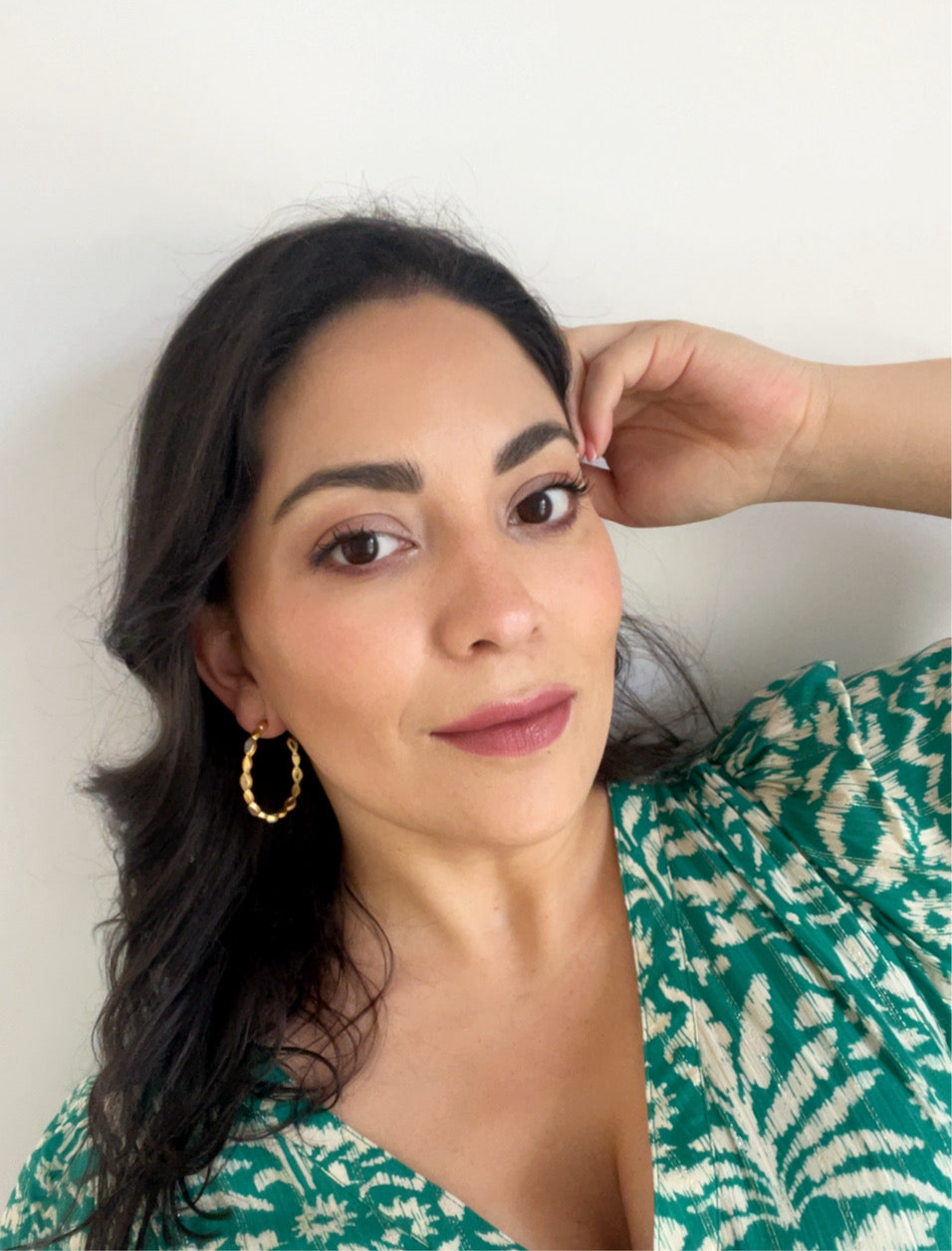 Boucles d'oreilles en pierre verte Emma