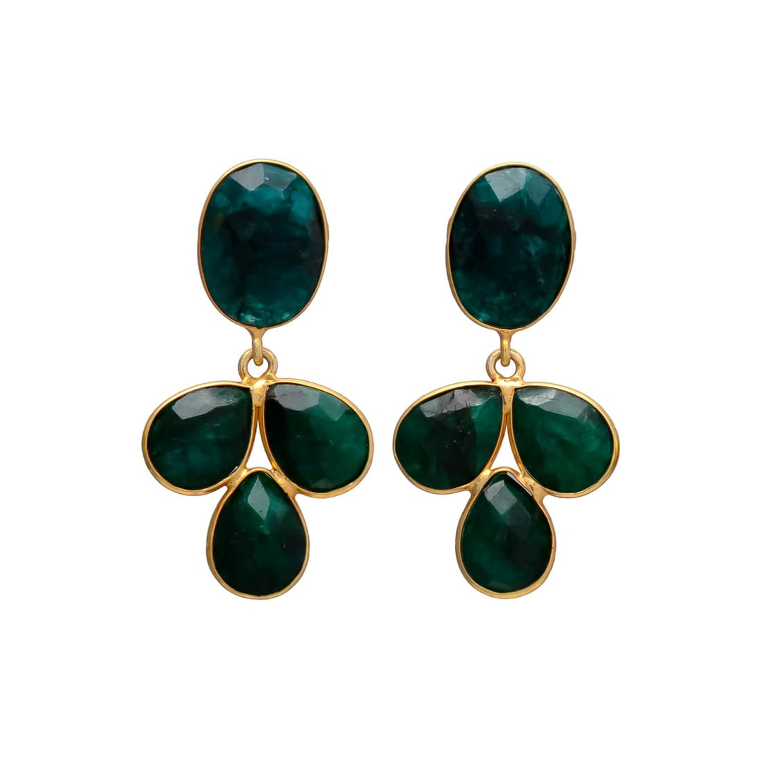 Pendientes piedras Dubai Verde