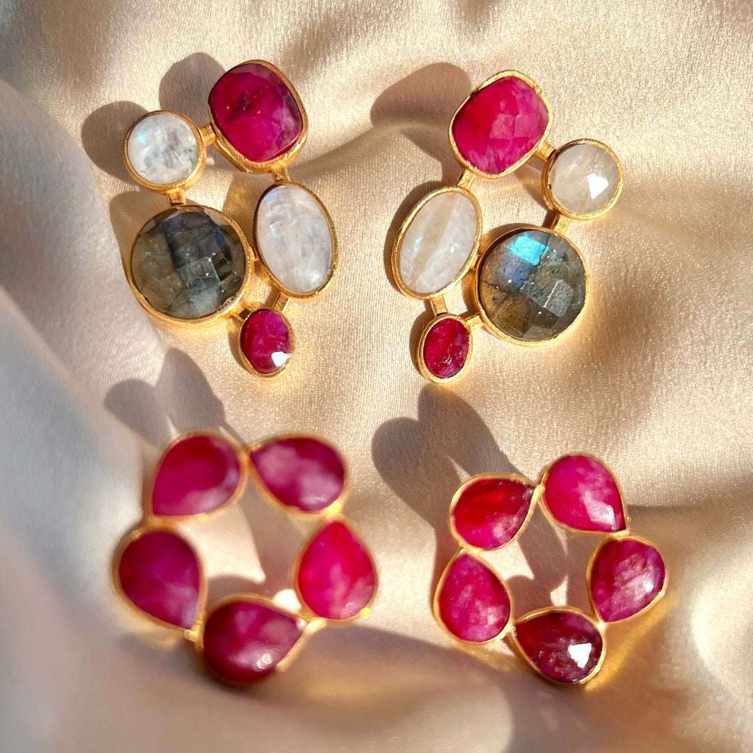 Earrings with Mallorca Garnet stones