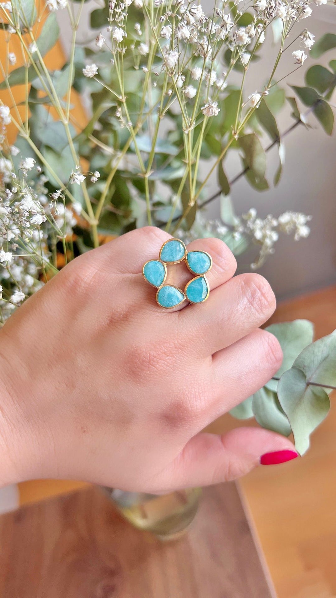 Anillo Mint Amazonita