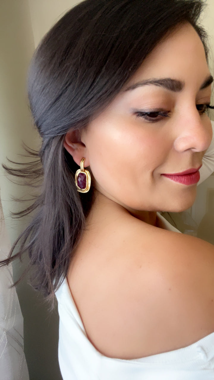 Cassia Garnet Earrings