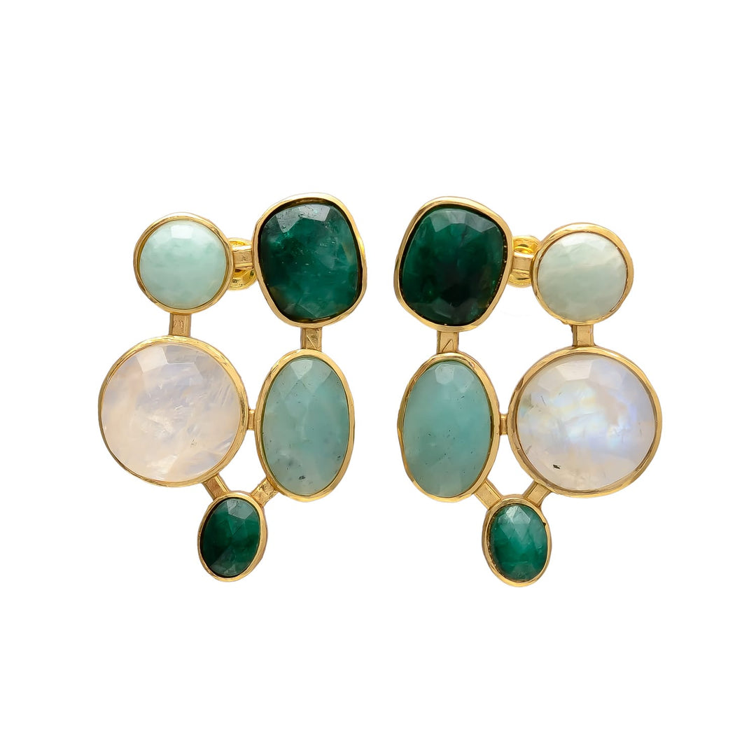 Pendientes Filippa Verde, Amazonita y Luna