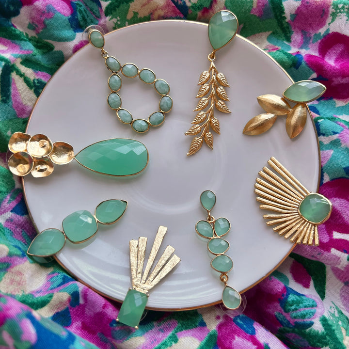 Boucles d'oreilles avec pierres d'aigue-marine Marieta