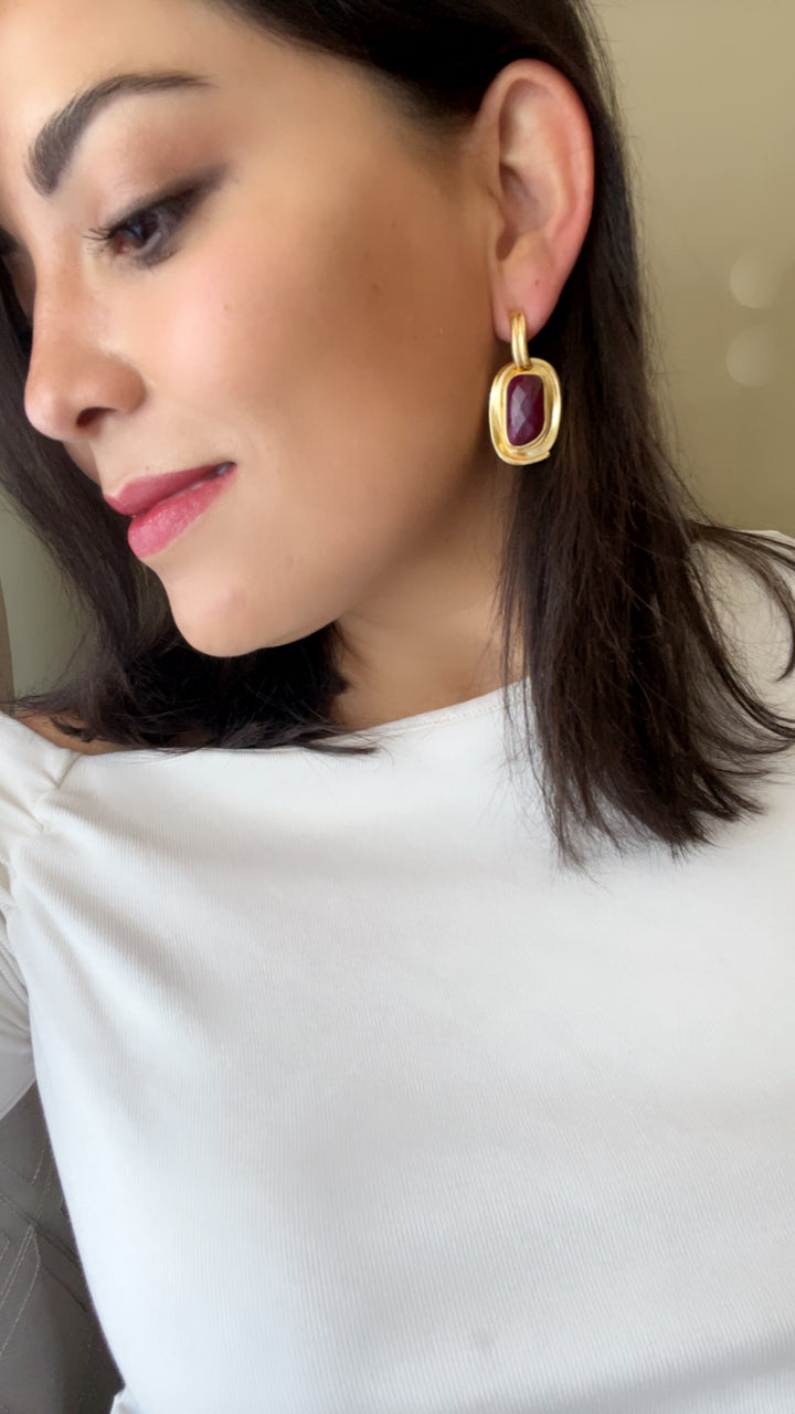 Cassia Garnet Earrings