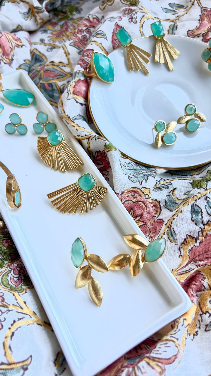 Boucles d'oreilles avec pierres d'aigue-marine Marieta
