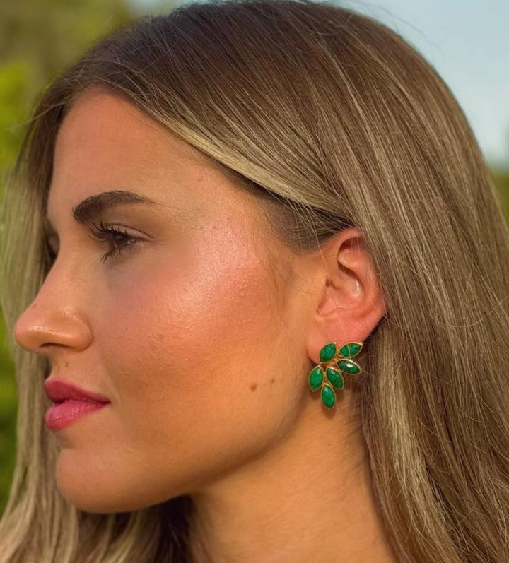 Boucles d'oreilles en pierre Sofia Emeraude