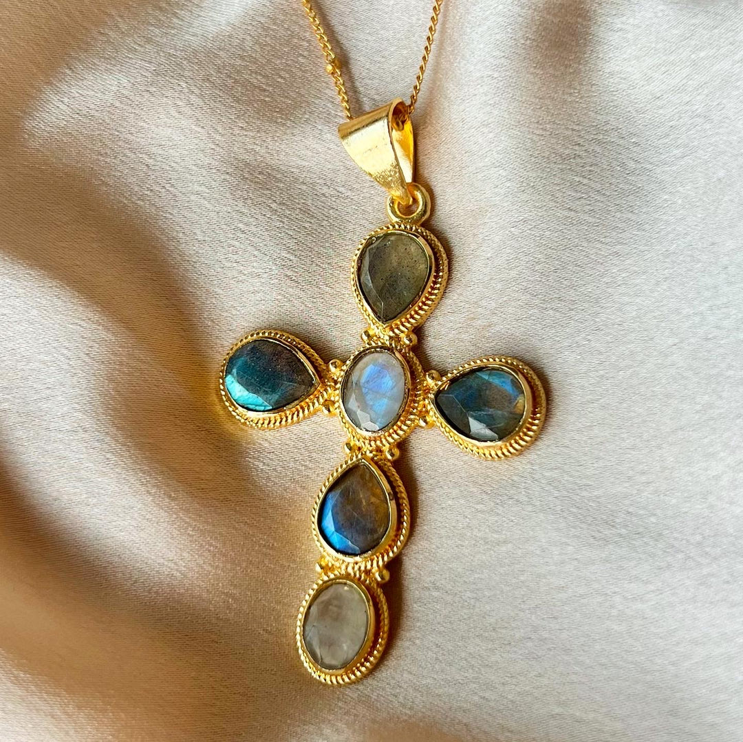 Necklace with stones 5 Multicolored Drops