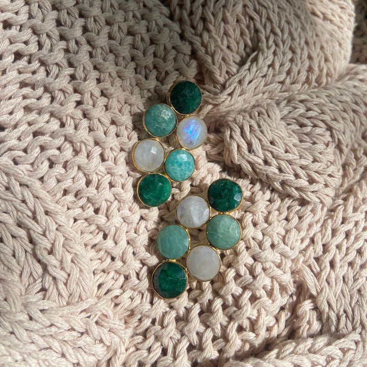 Boucles d'oreilles avec pierres Circus Verde, Amazonite et Luna