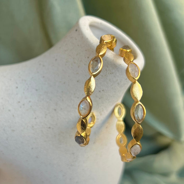 Boucles d'oreilles en pierre verte Emma