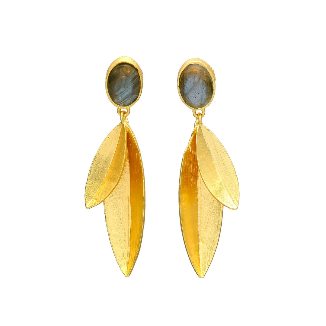 Pendientes con piedras Coimbra Labradorita