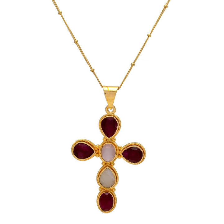 Necklace with stones 5 Multicolored Drops