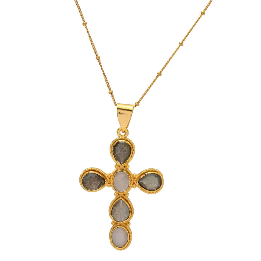 Necklace with stones 5 Multicolored Drops