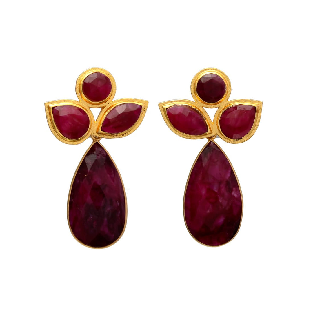 Boucles d'oreilles en pierre d'orchidée rose