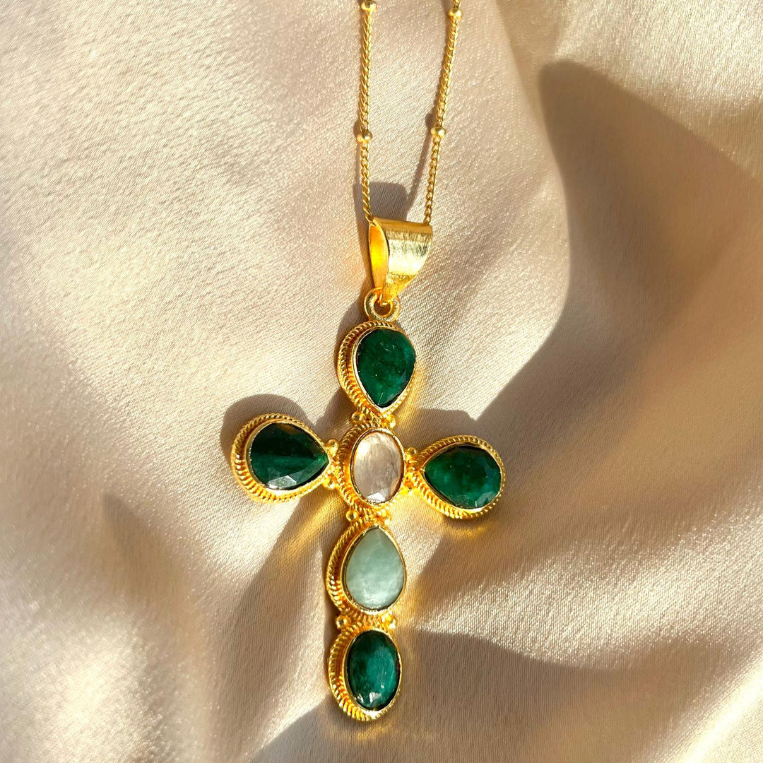 Necklace with stones 5 Multicolored Drops