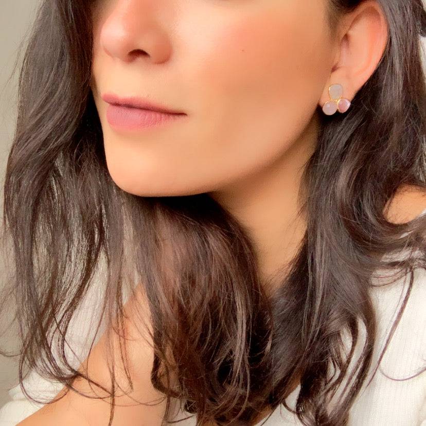 Pendientes con piedras Zarautz Aguamarina - Mestiza Joyas