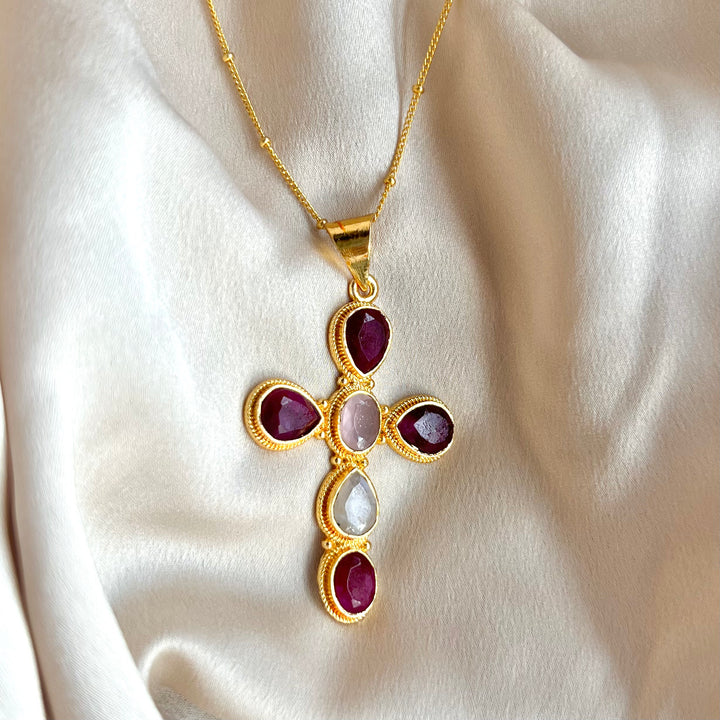 Necklace with stones 5 Multicolored Drops