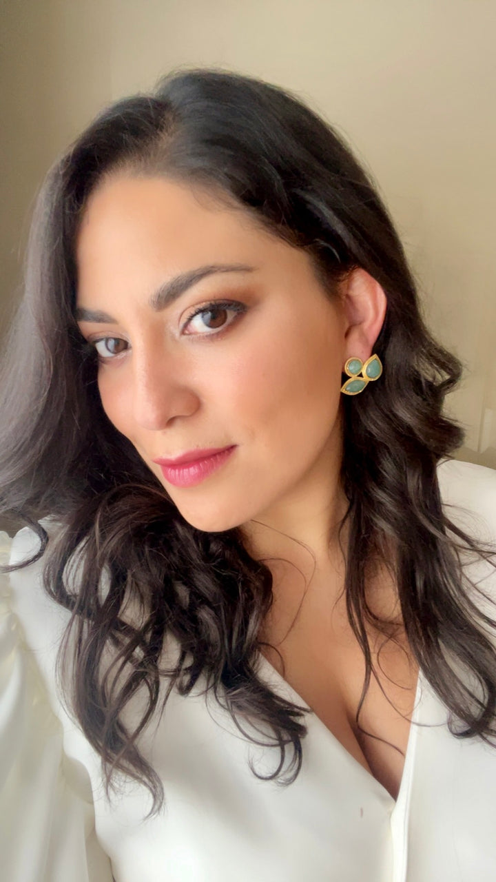 Boucles d'oreilles en pierre d'orchidée rose