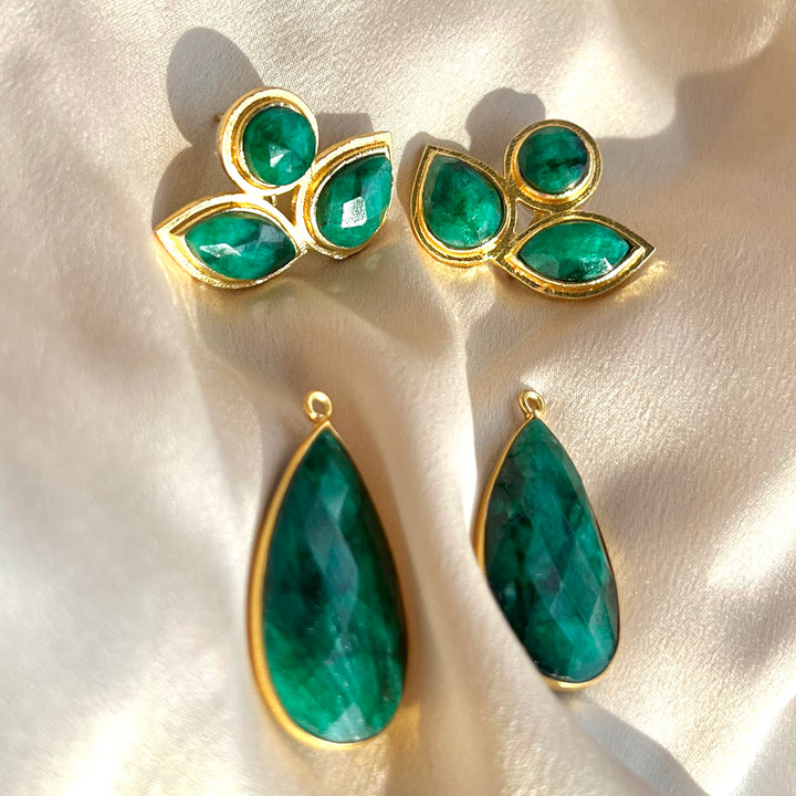 Boucles d'oreilles en pierre d'orchidée rose