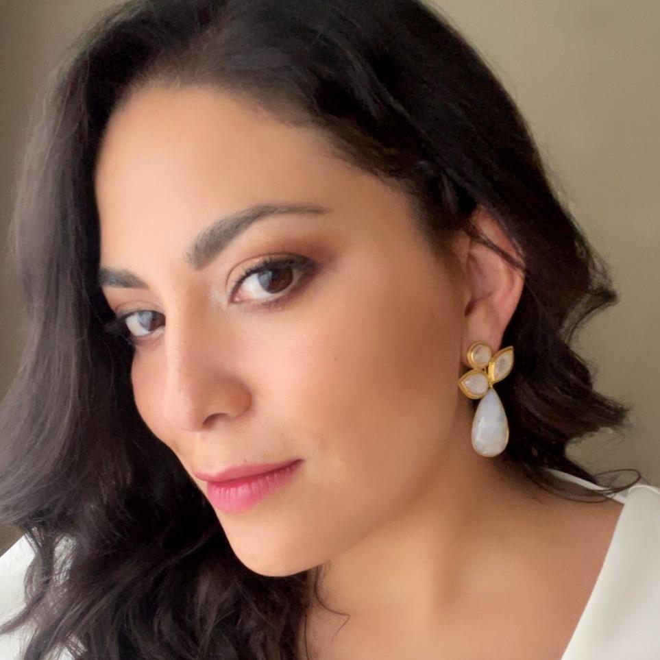 Boucles d'oreilles en pierre d'orchidée rose