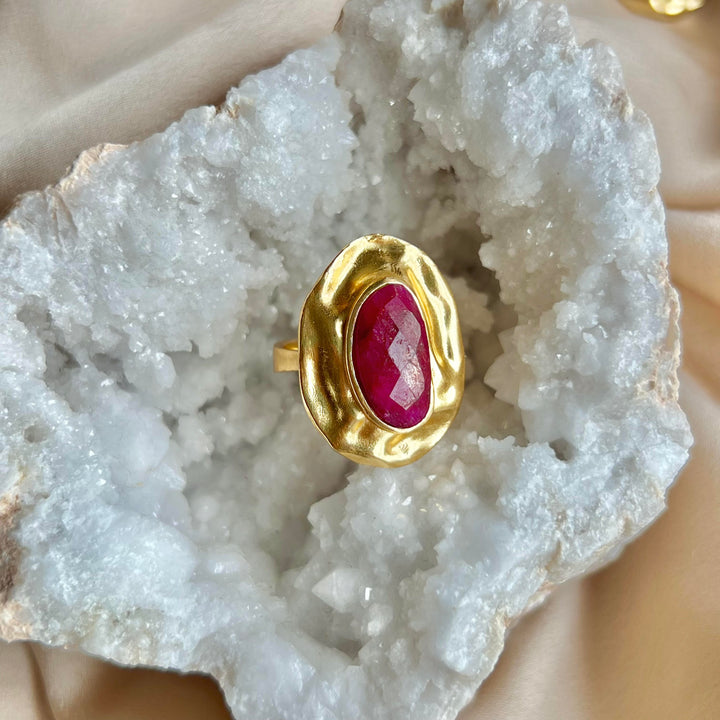 Olive Garnet Ring