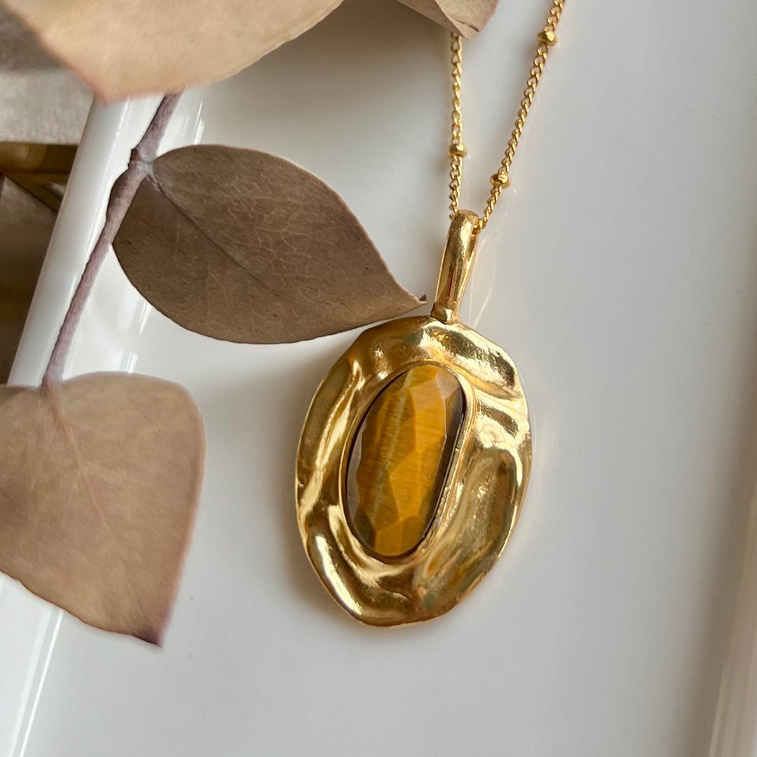 Olive Tiger Eye Necklace