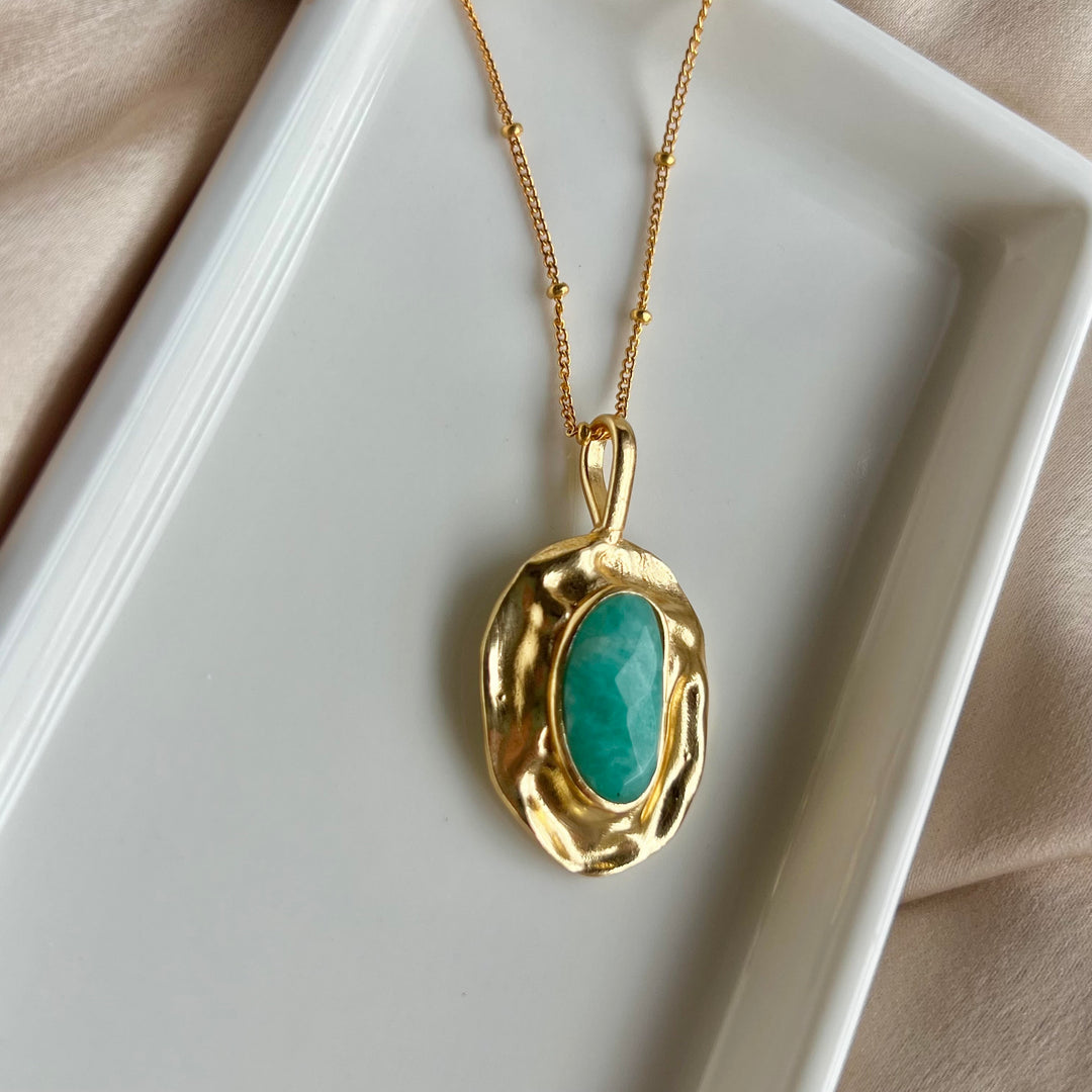 Amazonite Olive Necklace