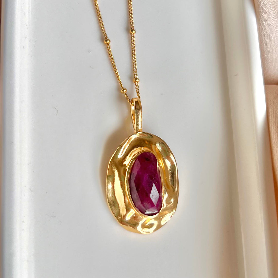 Olive Garnet Necklace