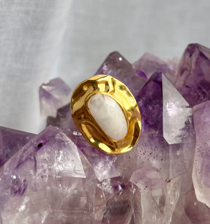 Olive Moon Ring