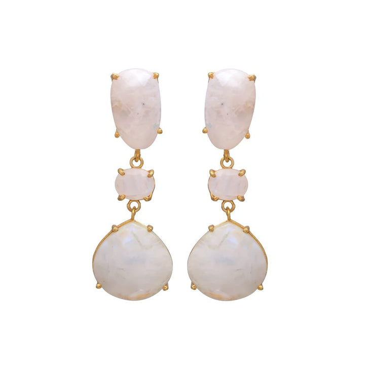 Earrings with Marel Aquamarine, Pink and Lilac stones