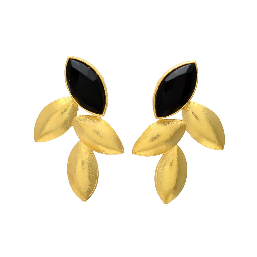 Pendientes con piedras Marieta Negro - Mestiza Joyas