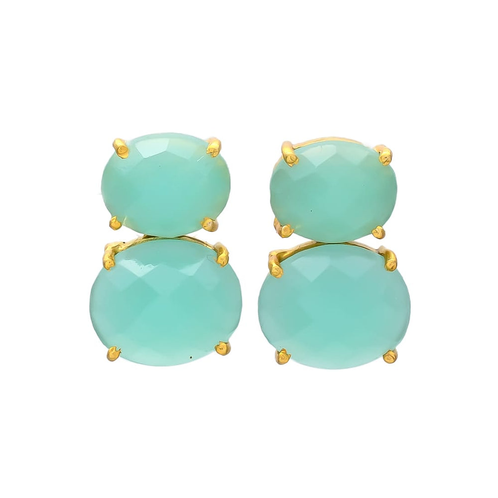 Pendientes con piedras Velero Aguamarina - Mestiza Joyas