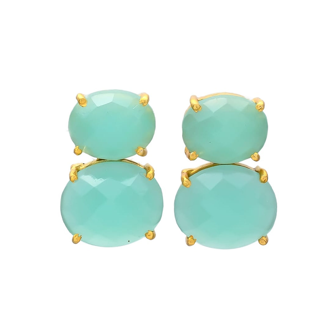 Pendientes con piedras Velero Aguamarina - Mestiza Joyas