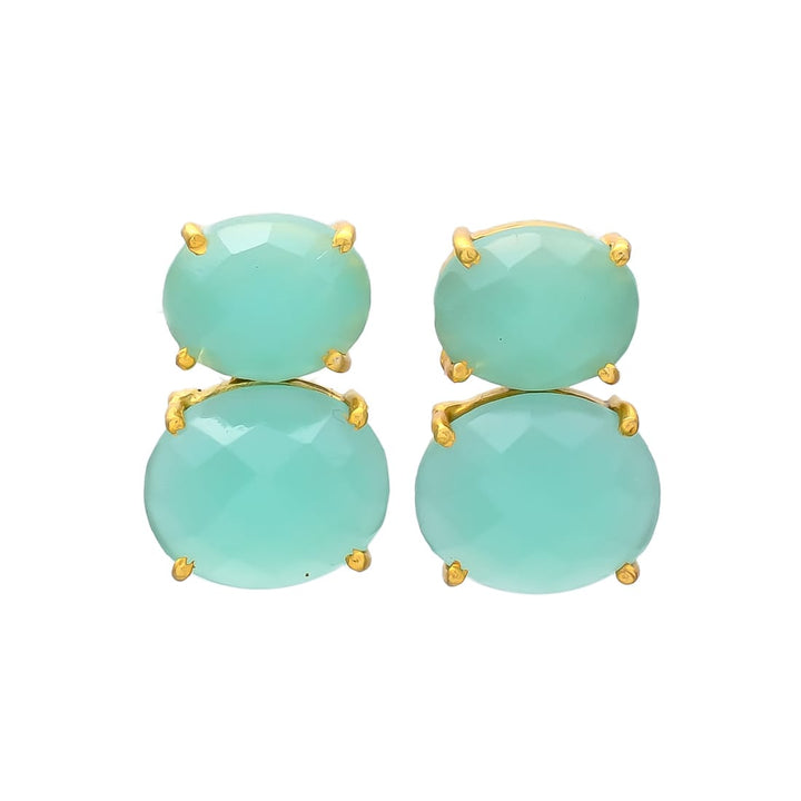 Pendientes con piedras Velero Aguamarina - Mestiza Joyas