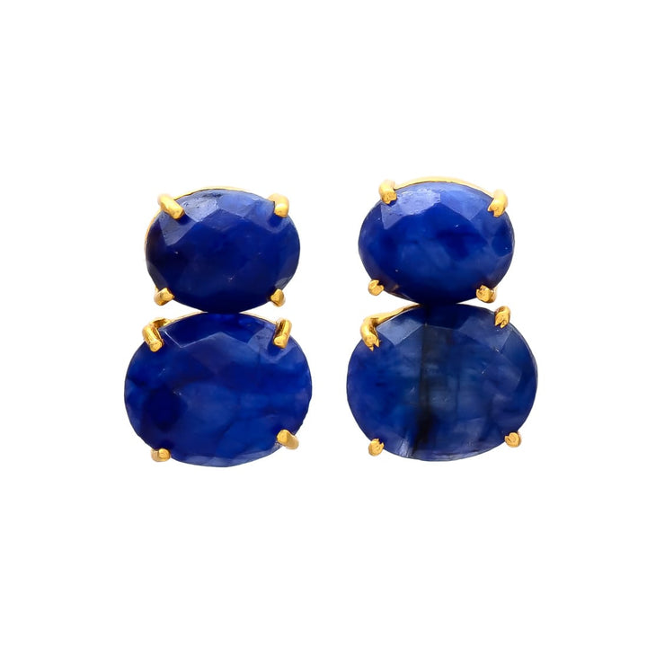 Pendientes con piedras Velero Azul - Mestiza Joyas