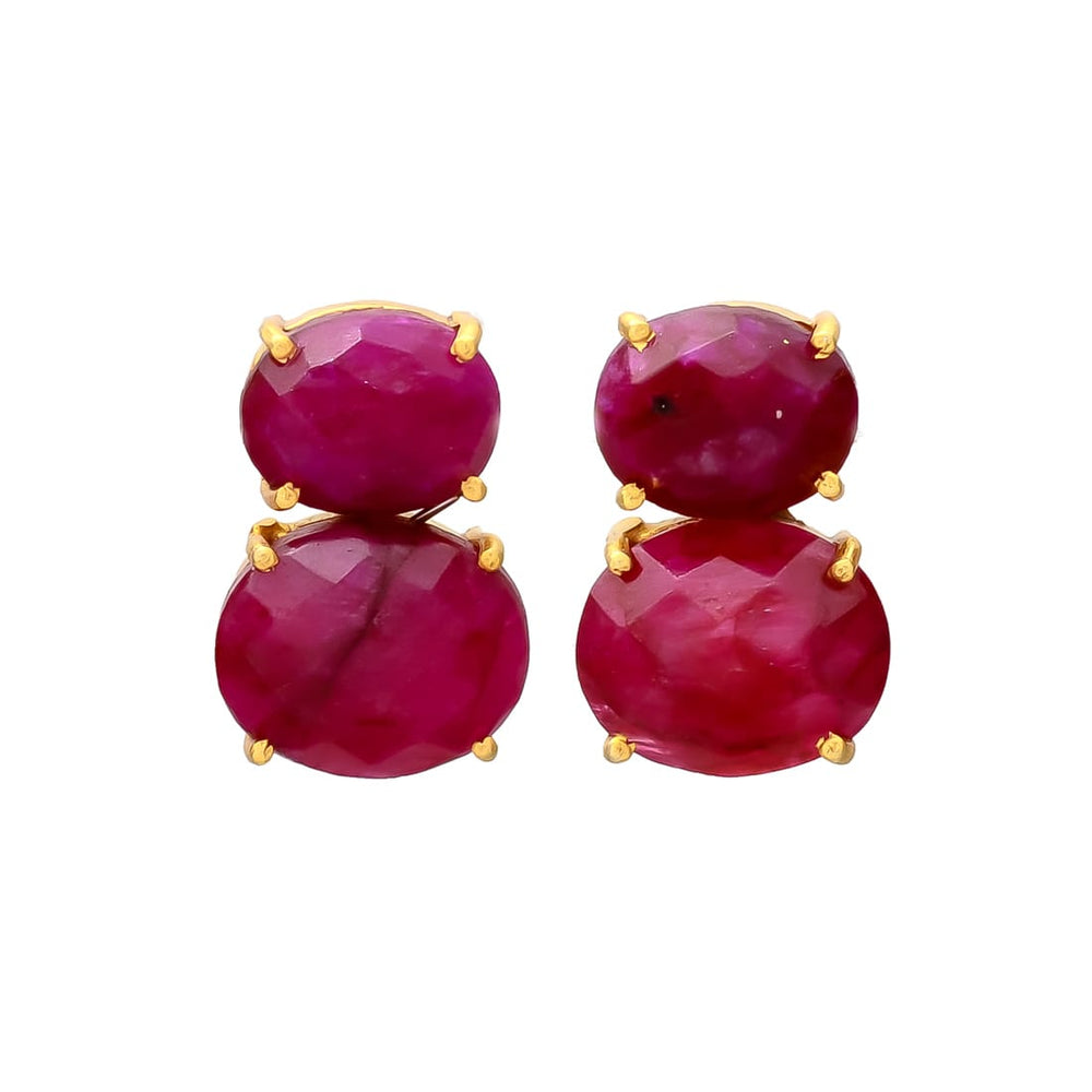 Pendientes con piedras Velero Granate - Mestiza Joyas