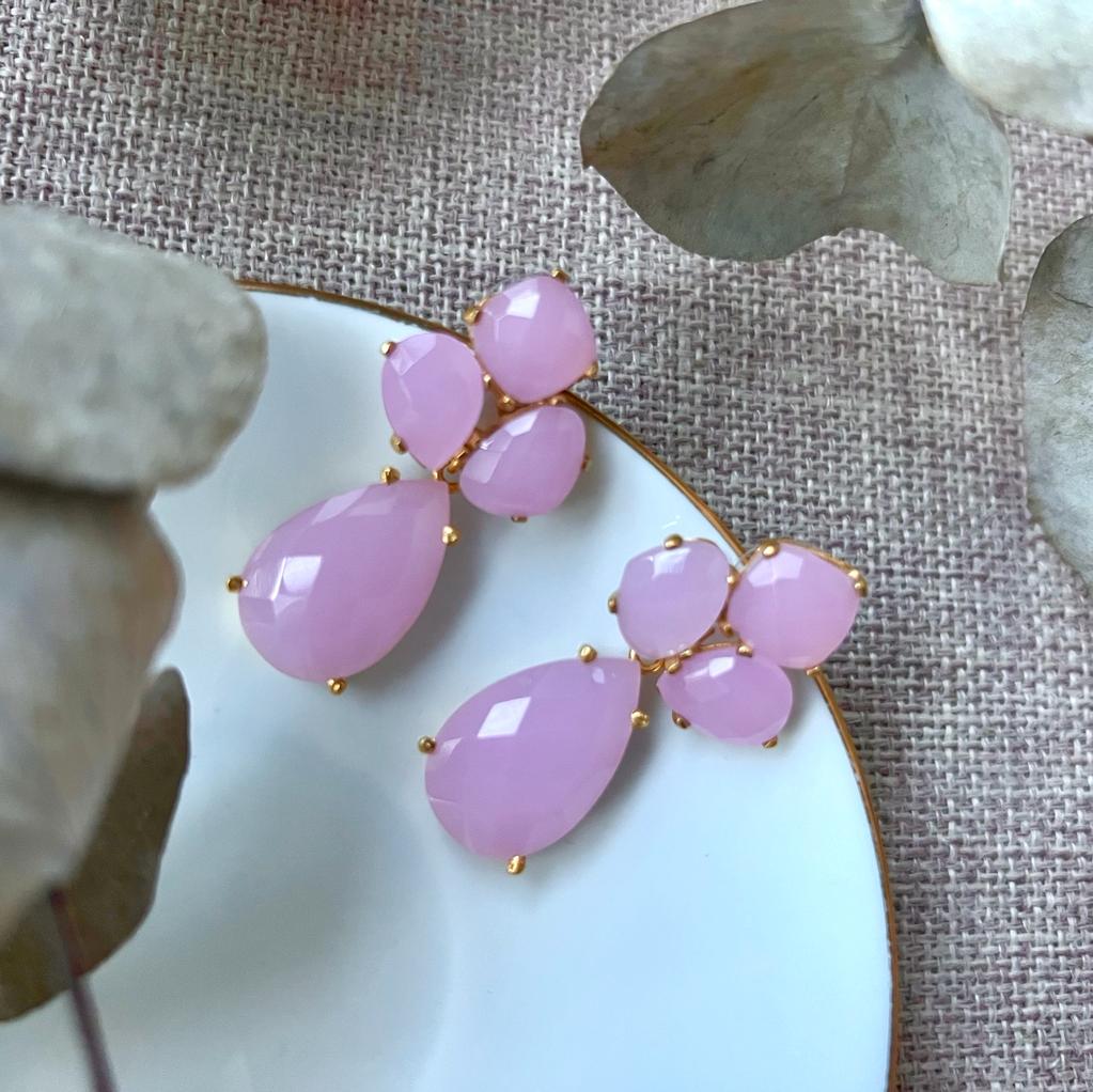 Boucles d'oreilles Inle Rubis et Amazonite