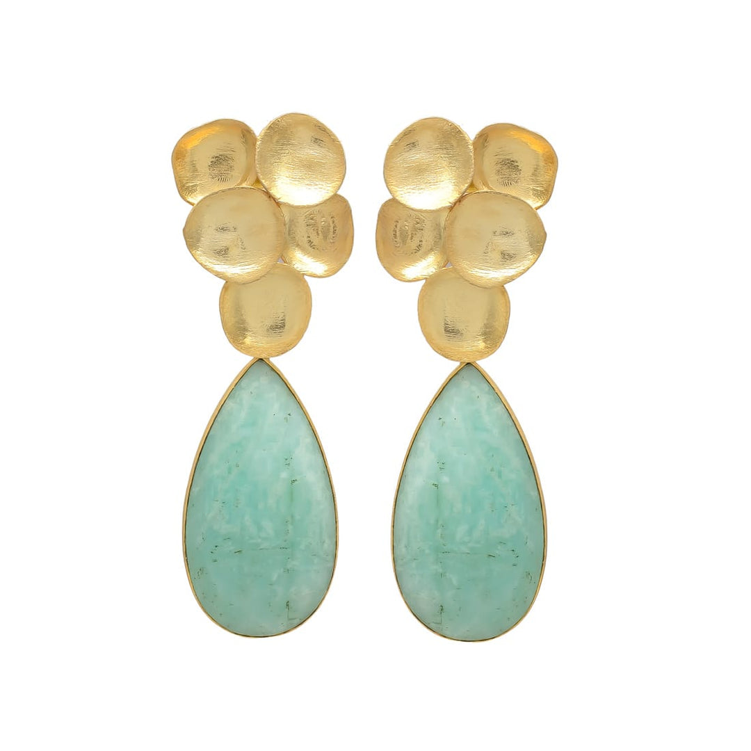 Boucles d'oreilles avec pierres Volcano Aquamarine