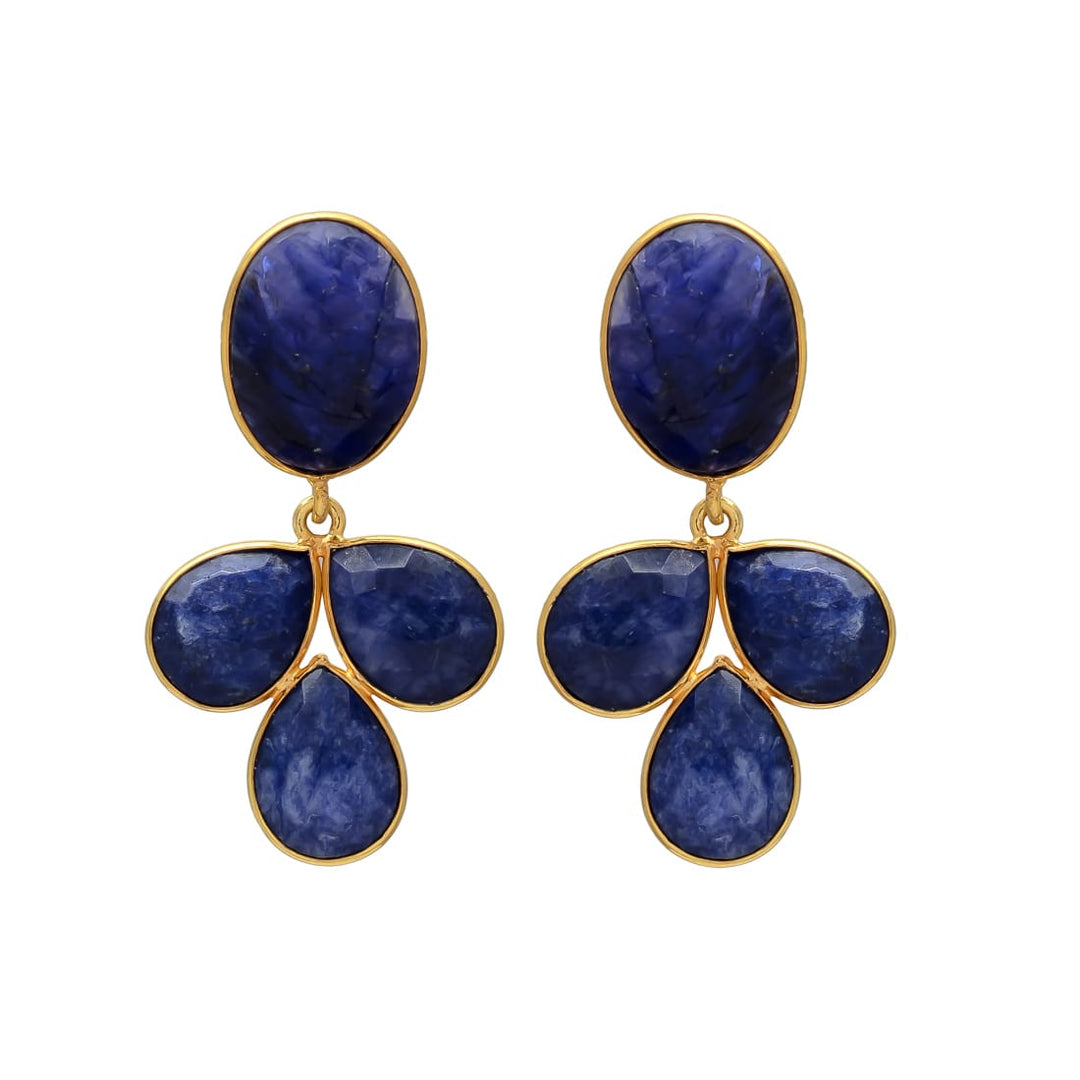 Boucles d'oreilles en pierre Dubai Blue et Aquamarine