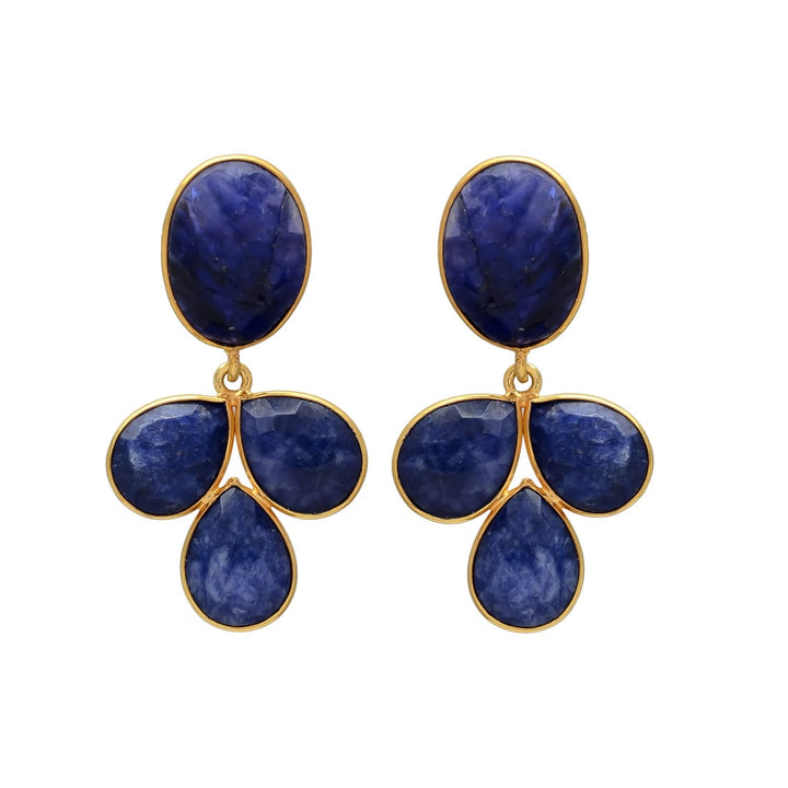 Boucles d'oreilles en pierre Dubai Blue et Aquamarine