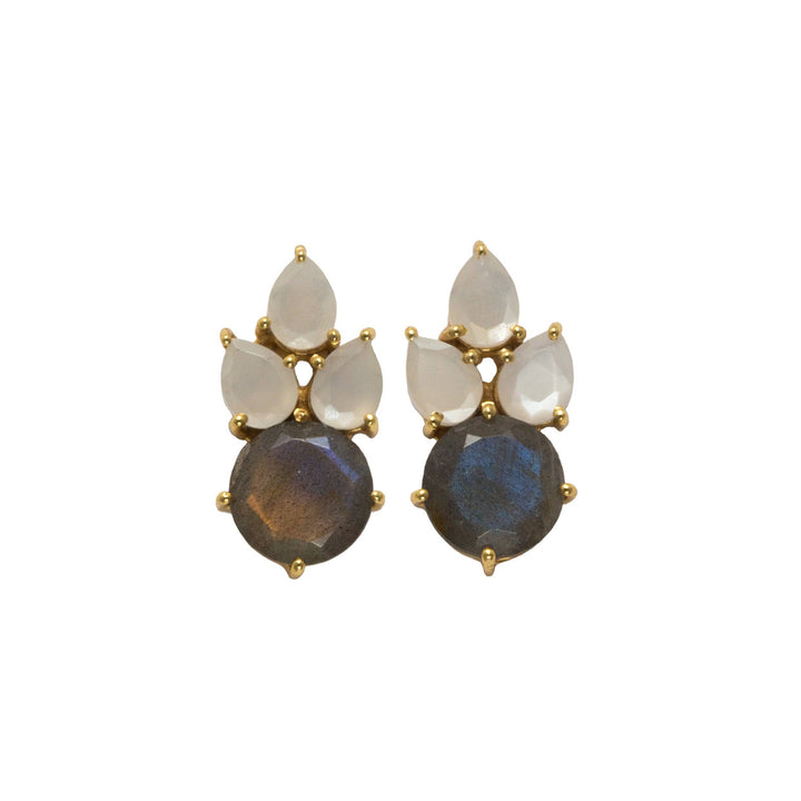 Pendientes con piedras Mier Luna y Labradorita - Mestiza Joyas
