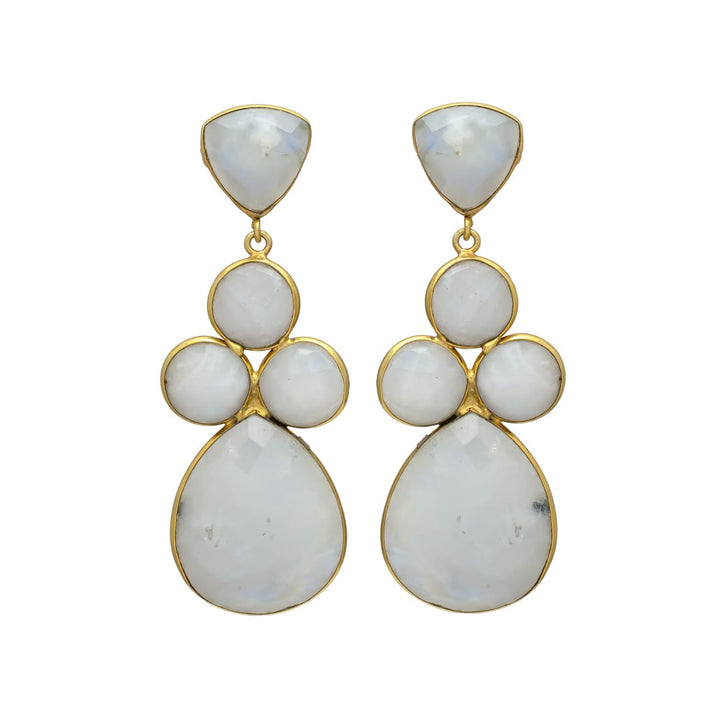 Boucles d'oreilles avec Liz Luna, rubis et pierres d'émeraude