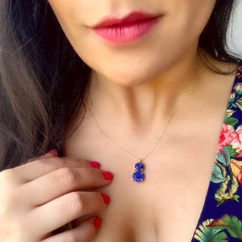 Collar con piedras Velero Azul - Mestiza Joyas