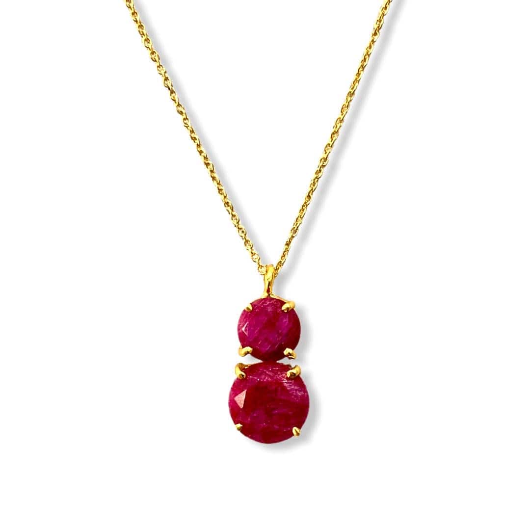 Collar con piedras Velero Granate - Mestiza Joyas