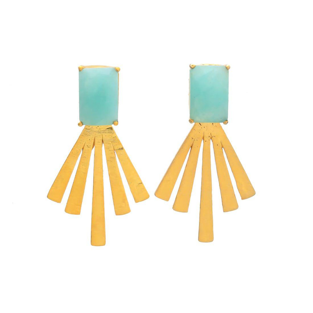 Pendientes con piedras Aspas Amazonita - Mestiza Joyas