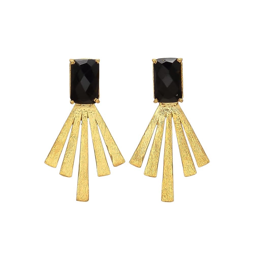 Pendientes con piedras Aspas Negro - Mestiza Joyas