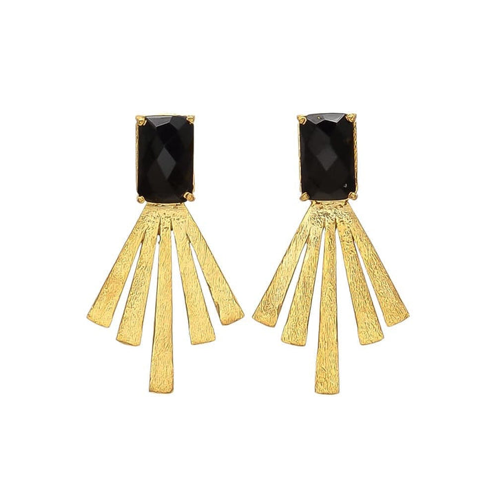 Pendientes con piedras Aspas Negro - Mestiza Joyas